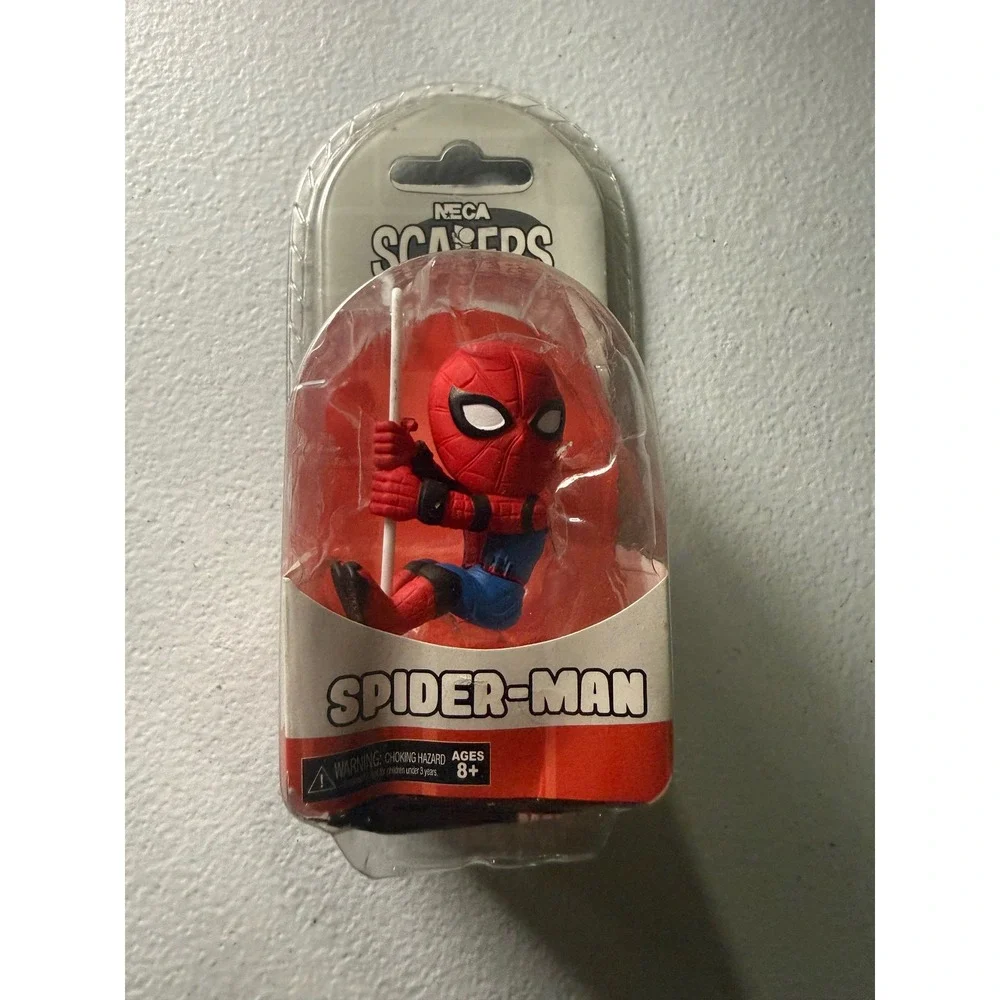 NECA Scalers Spider-Man Marvel Collectible Mini Figure Cable Accessory Red Blue